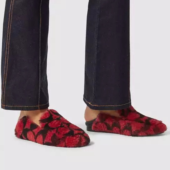 COACH Holly Slipper Size 6 Red Black Rasberry - Picture 1 of 10